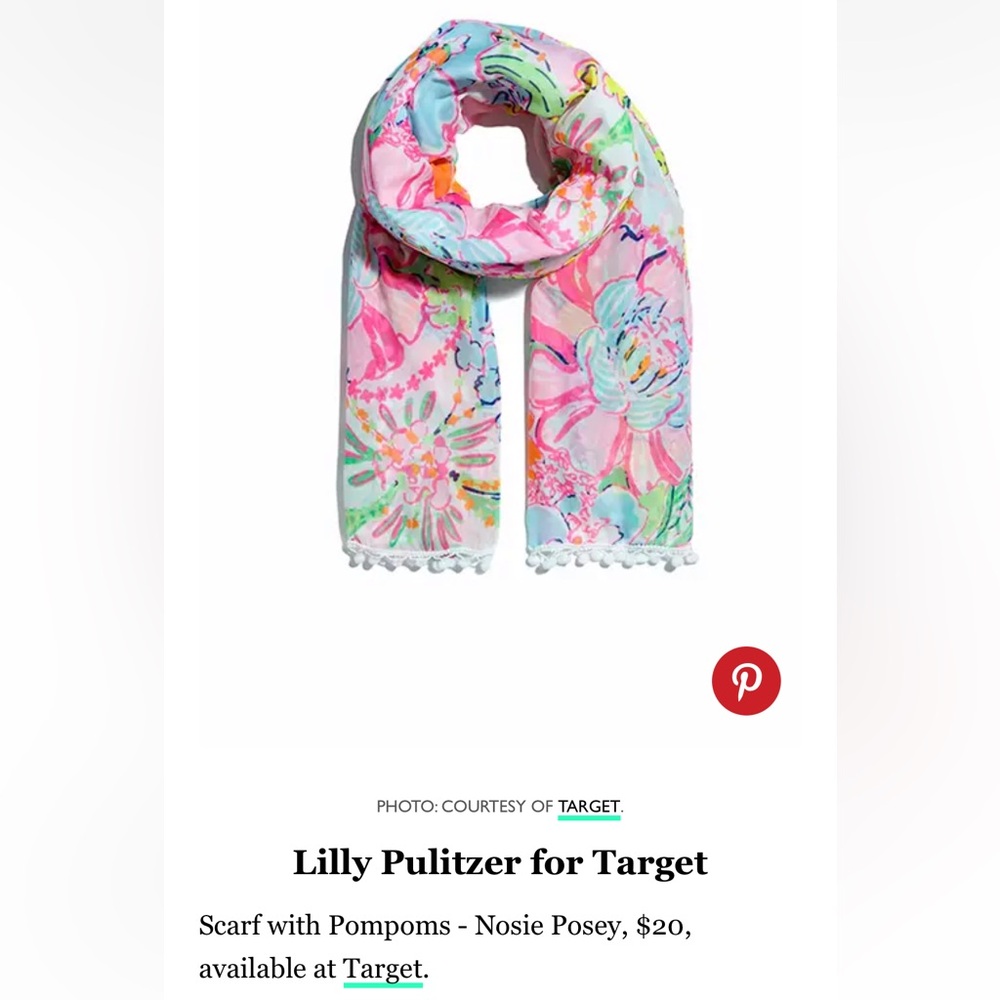 Lilly Pulitzer for Target Floral Scarf with Pompoms